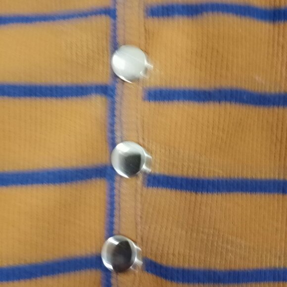 RUE 21 BROWN|BLUE STRIPED JERSEY DRESS WITH GOLD BUTTONS WOMEN SIZE XL - Picture 2 of 9